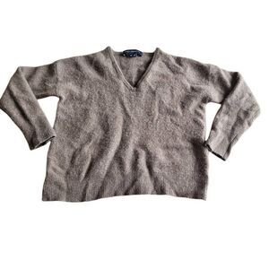 Skull cashmere womens Sz M brown 100% cashmere sweater fits slim